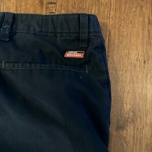 Dickies Dark Blue Straight-Leg Work Pants with Logo Patch